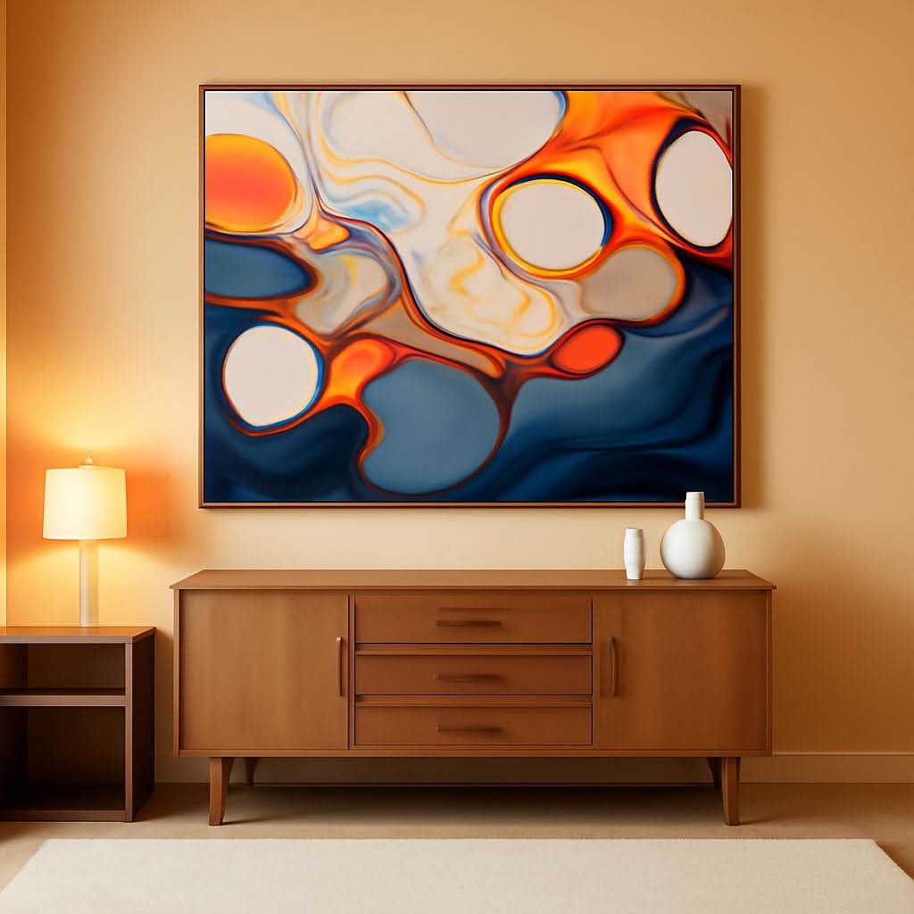 Abstract Wall Art 20x40 Framed Canvas for Living Room – main view