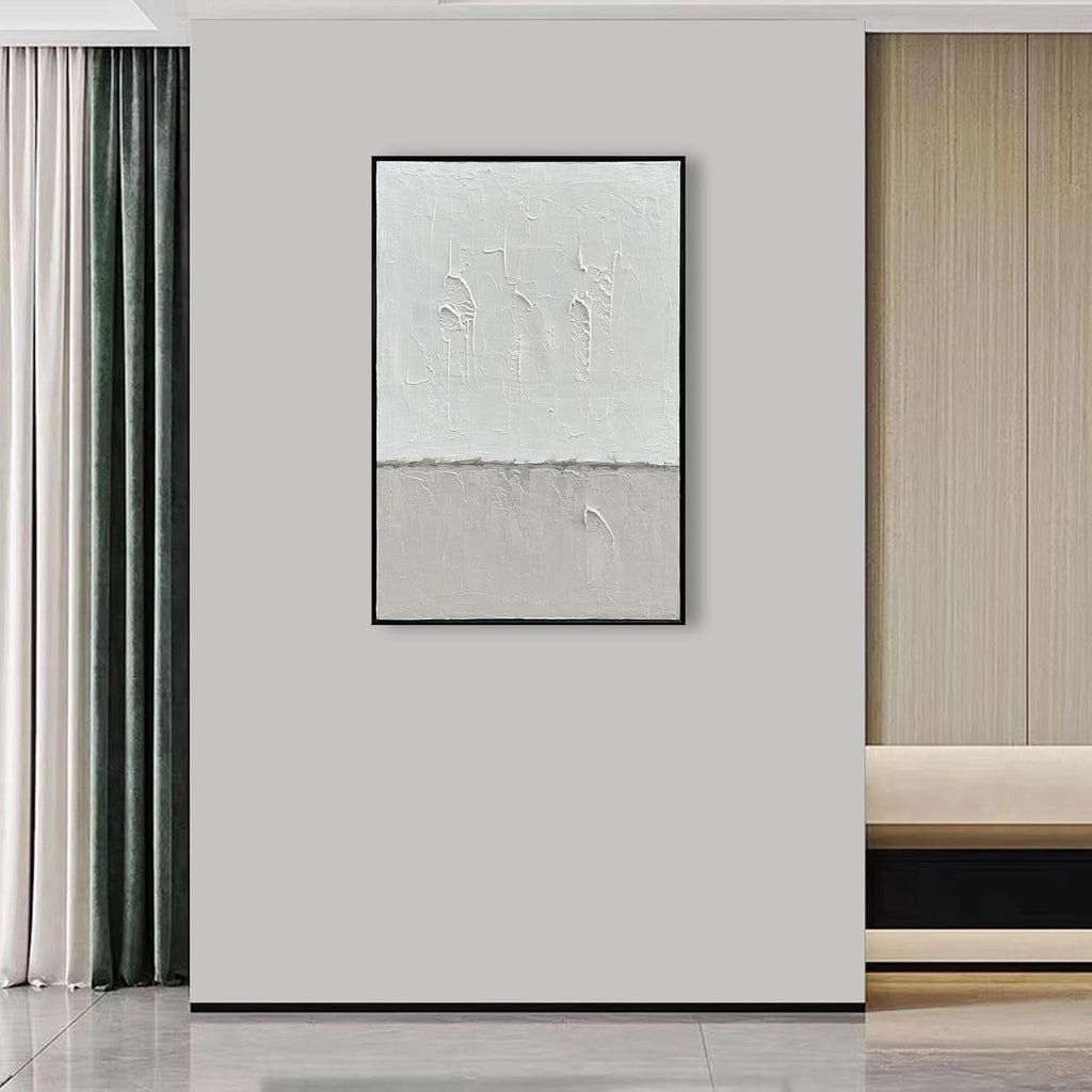 Abstract Wall Art 36x24 Hand-Painted White Grey for Living Room – image 5