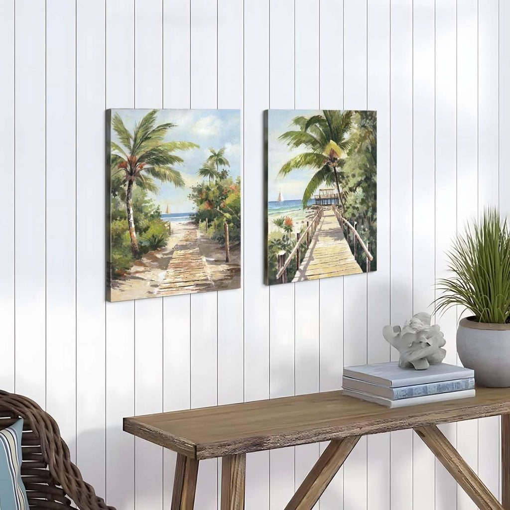 Seascape Tropical Coastal Wall Art Set of 2 Canvas, 11x16 in – image 3
