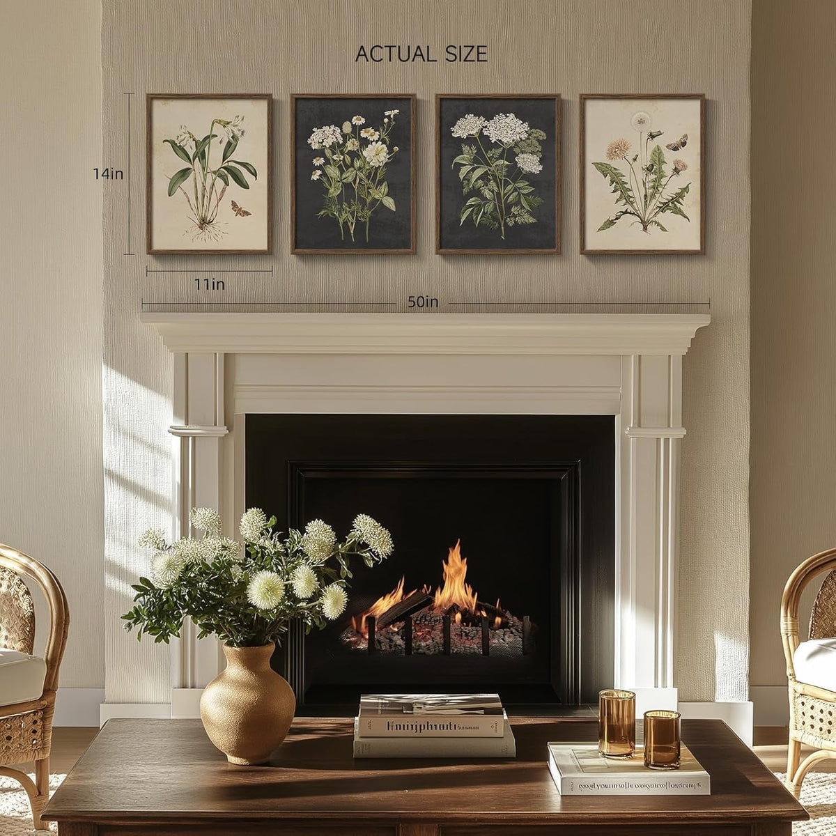 Botanical Wall Art Set of 4 Framed, 11x14 in for Living Room – image 2