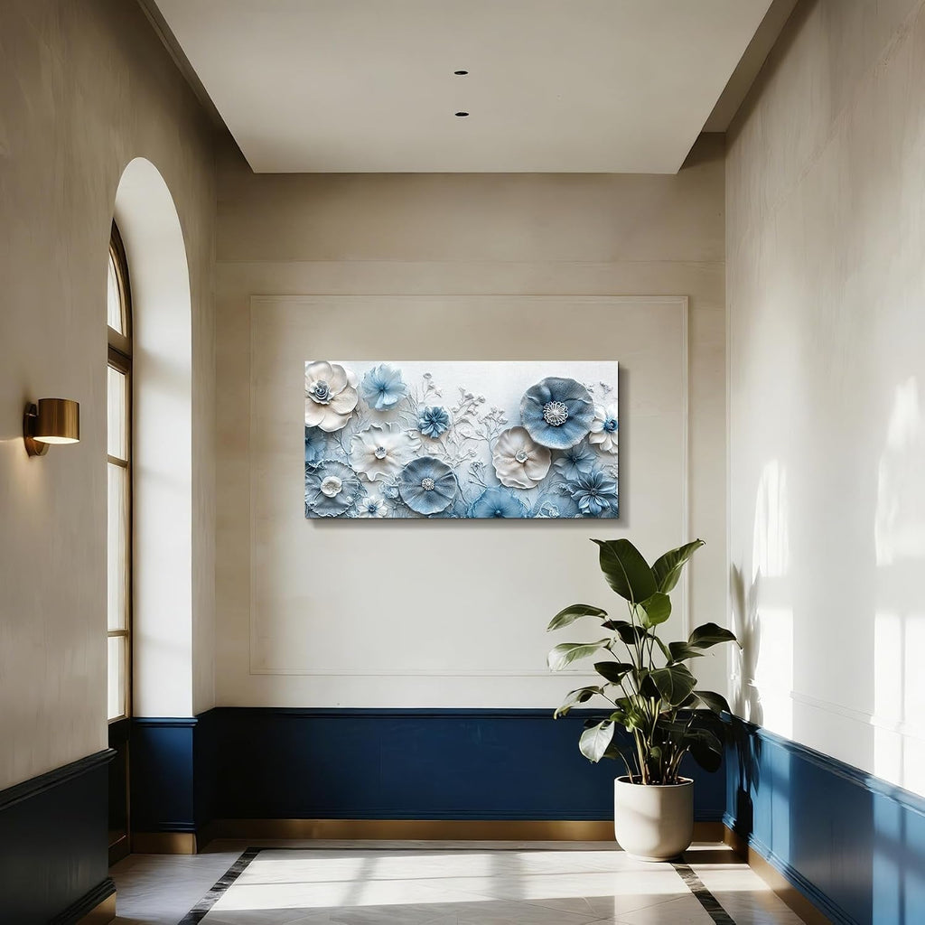 Floral Wall Art 20x40 Cerulean for Living Room – image 4