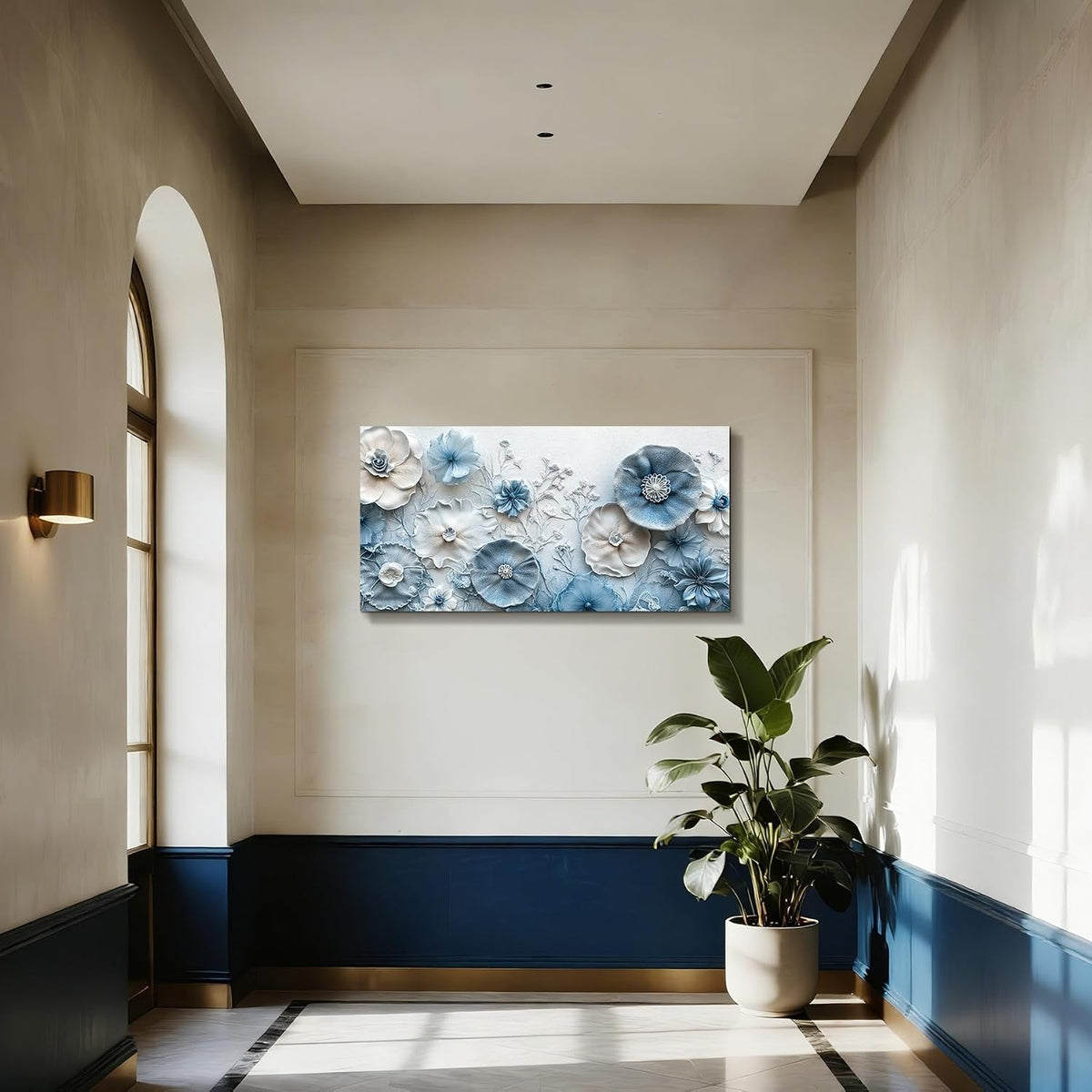 Floral Wall Art 20x40 Cerulean for Living Room – image 4