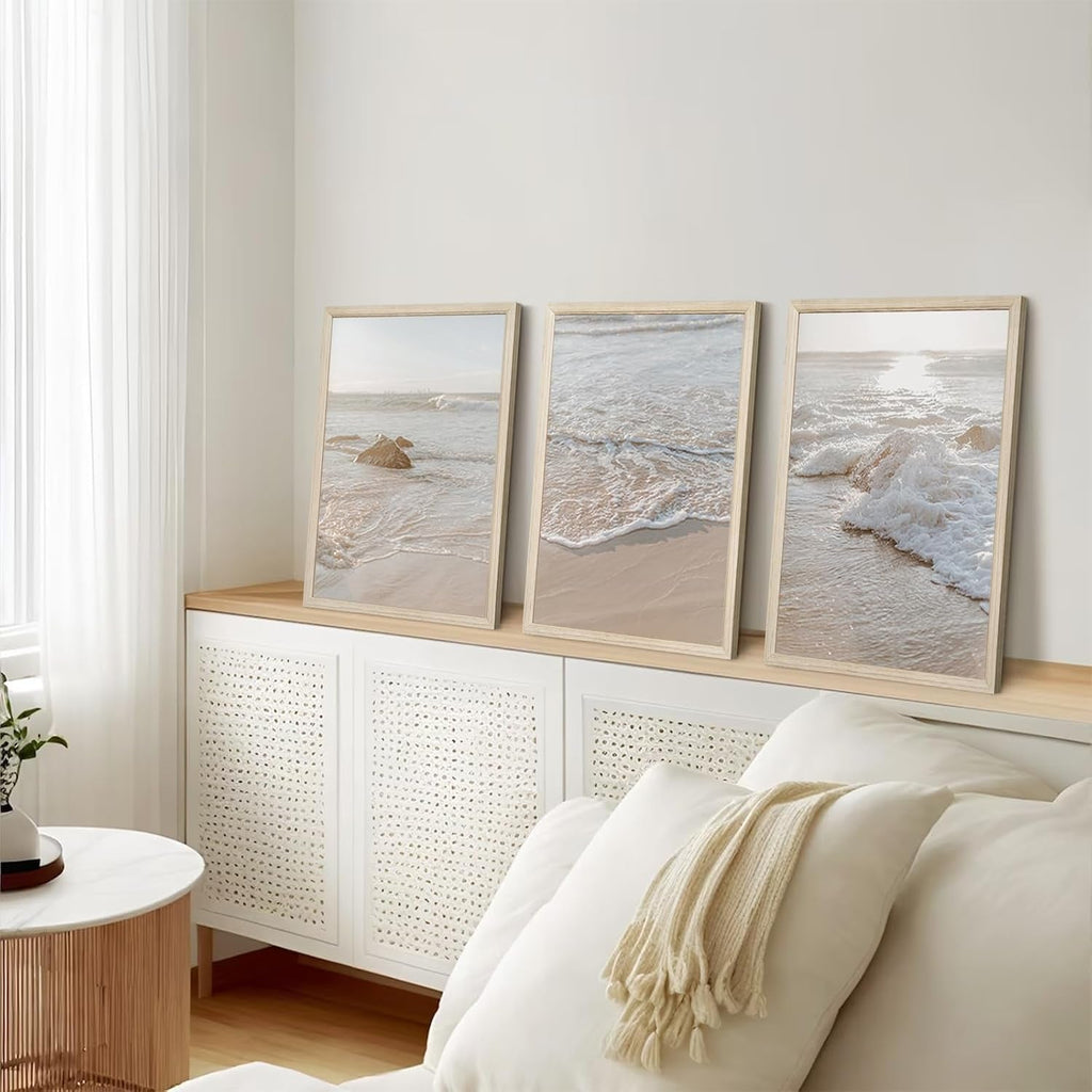 Beach Coastal Wall Art Set of 3 Framed, 16x24 in for Living Room – image 6