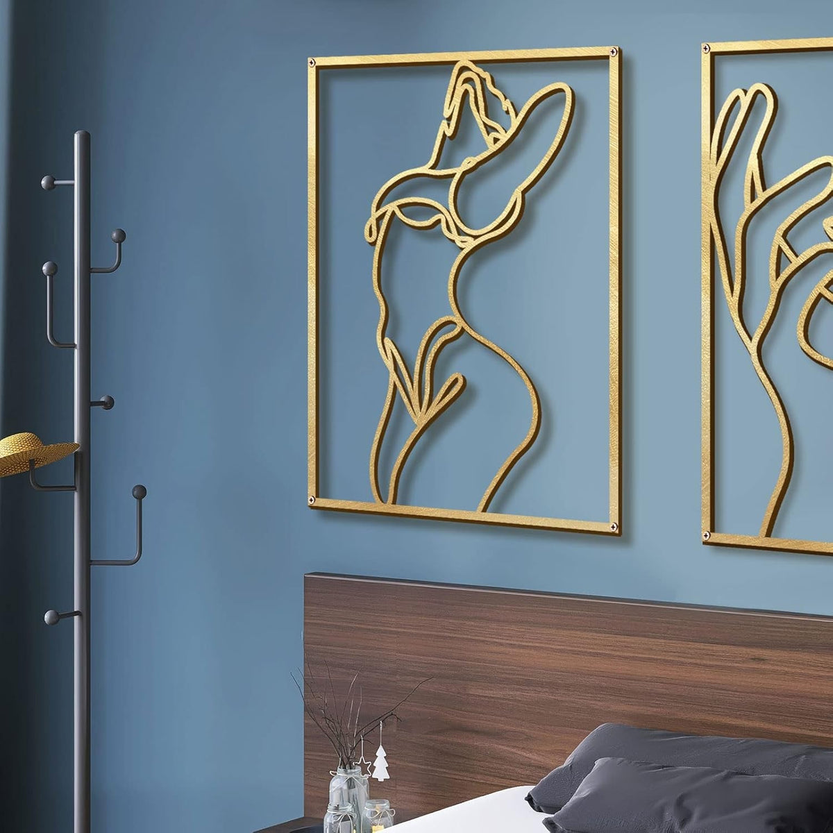Sculptural Textured Abstract Wall Art 17x11.8 Gold – image 9