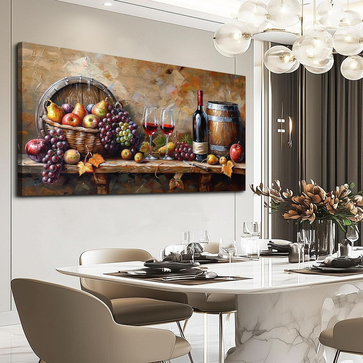 Wine Glass Crimson Canvas Wall Art 20x40 Red for Office – image 3