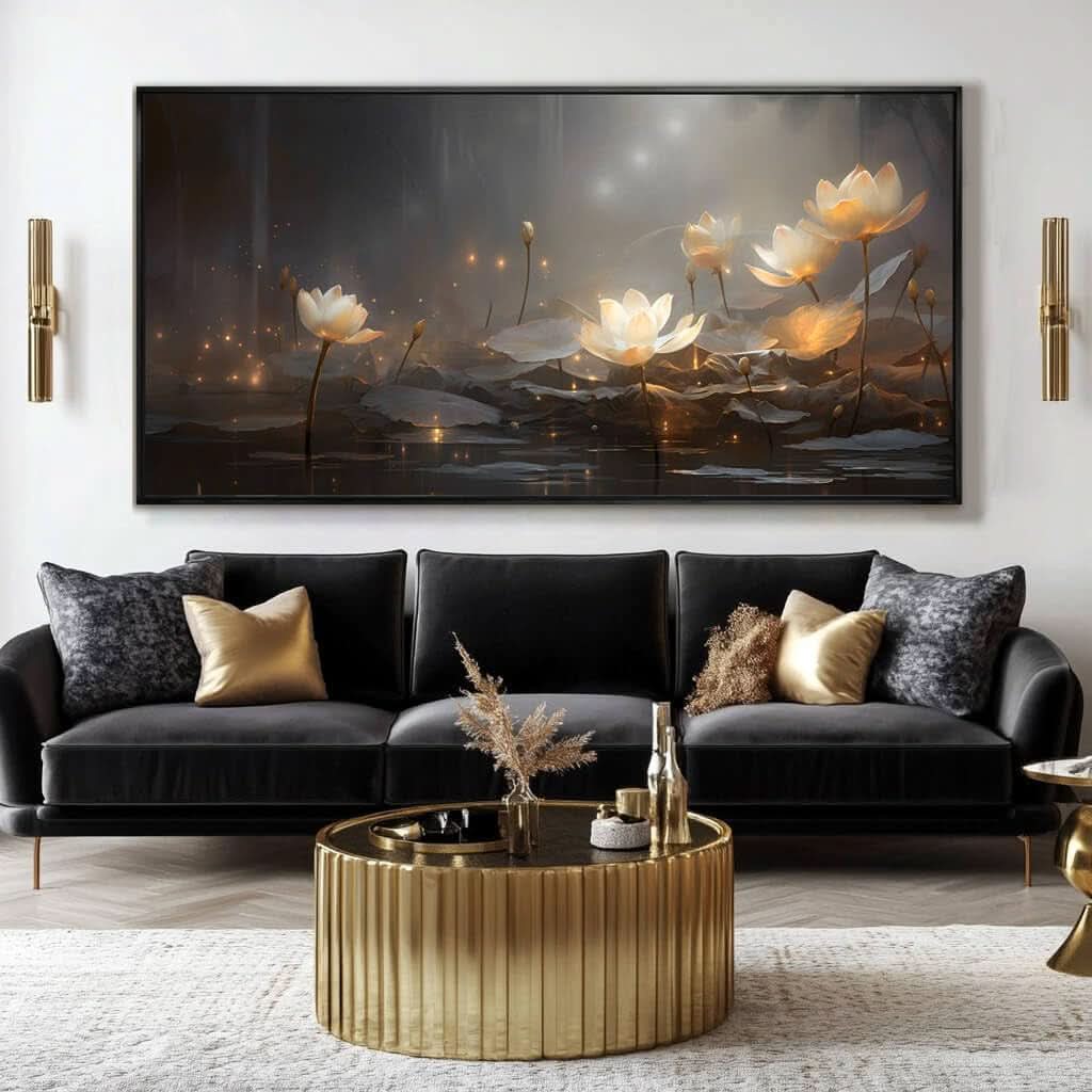 ordinary Floral Wall Art 29x58 White Canvas for Living Room – image 5