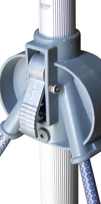 Pole clamp on double-sided X banner stand