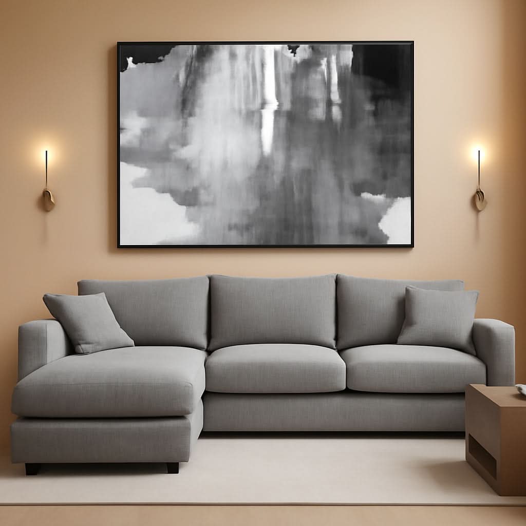 Black and White Abstract Wall Art 30x60 Canvas for Living Room – main view