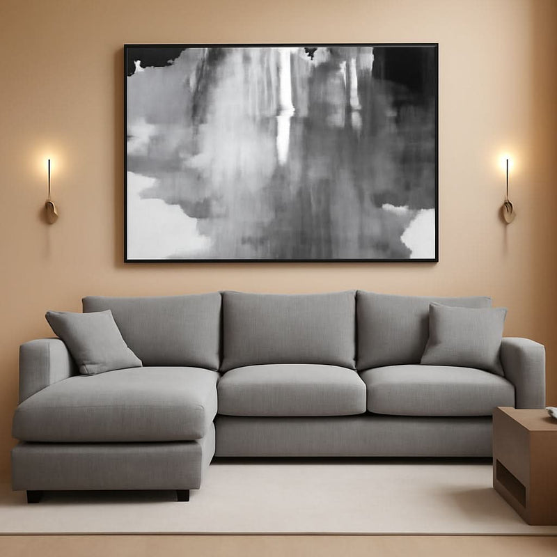 Black and White Abstract Wall Art 30x60 Canvas for Living Room – main view