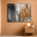 Midnight Onyx Textured Abstract Wall Art 30x60 Canvas – main view