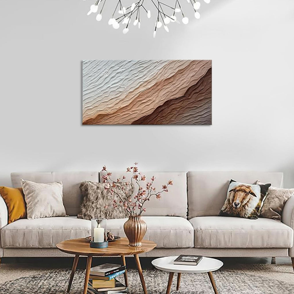 Wave Textured Coastal Wall Art 24x48 Hand-Painted for Living Room – image 8