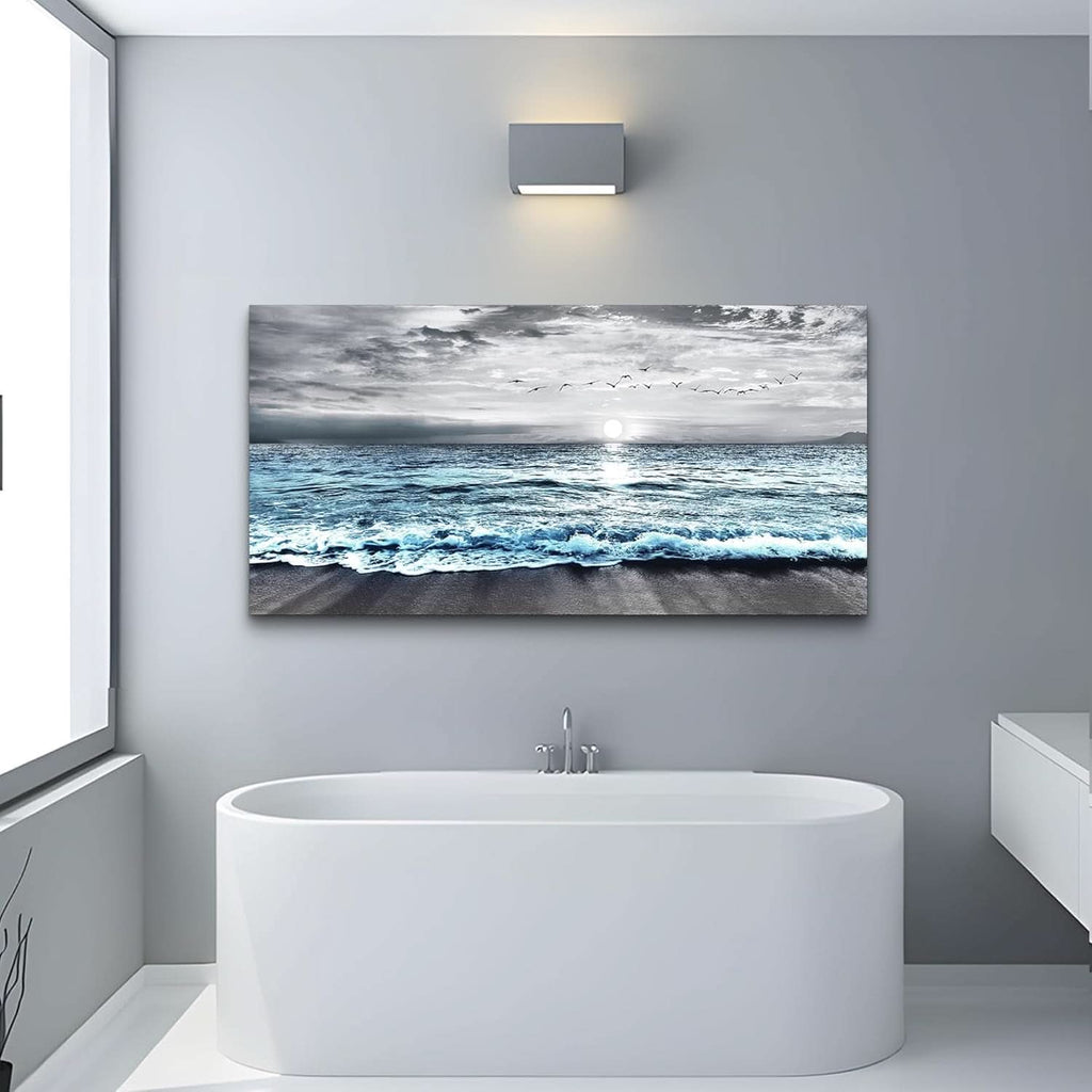 Boho Abstract Wall Art 20x40 Black and White Canvas – image 6