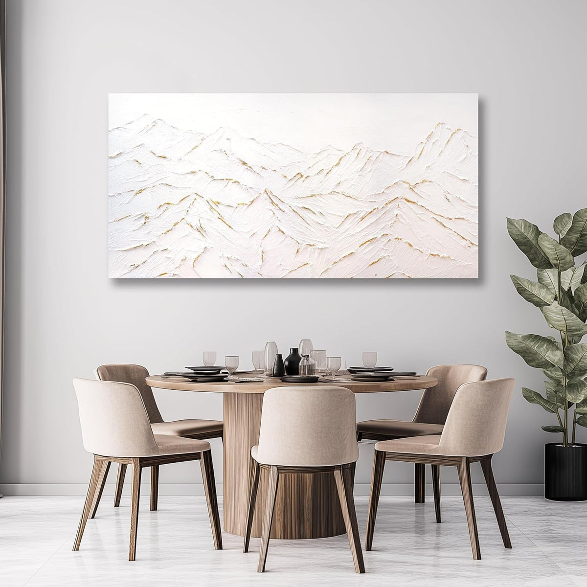 Mountain Golden Foil Landscape Wall Art 30x60 Canvas – image 3