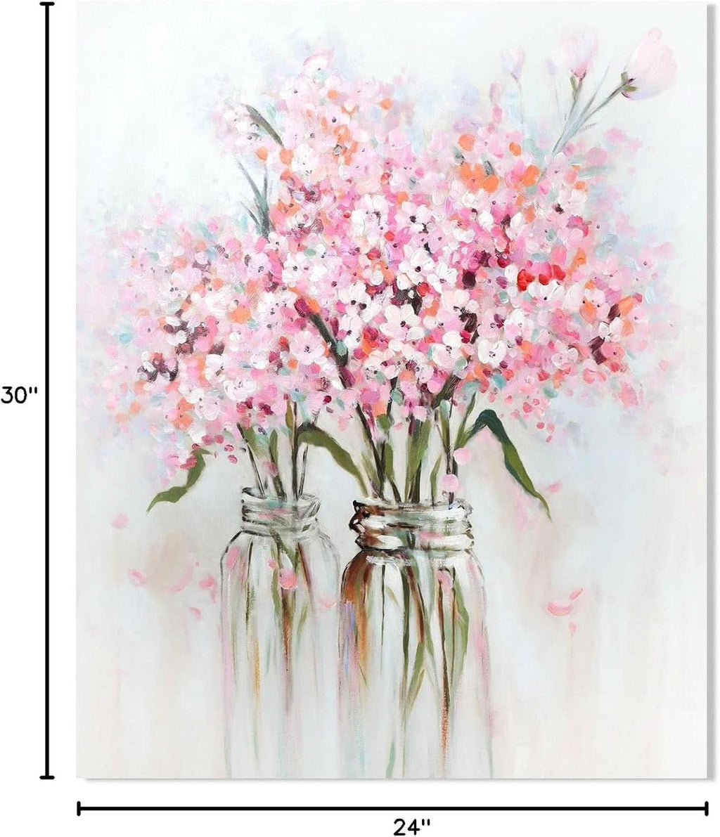 Flower Bouquet Abstract Floral Wall Art 24x30 Pink Canvas – image 7