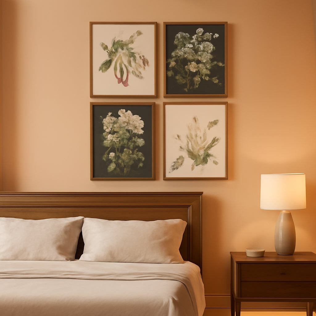 Botanical Wall Art Set of 4 Framed, 11x14 in for Living Room – main view