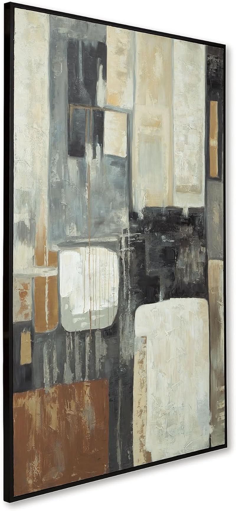 Matte Modern Wall Art 48x72 Hand-Painted Framed Black – image 4