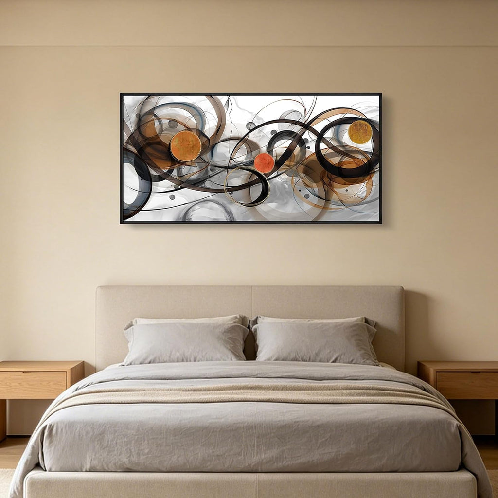 Charcoal Abstract Wall Art 40x20 Brown Canvas for Living Room – image 4