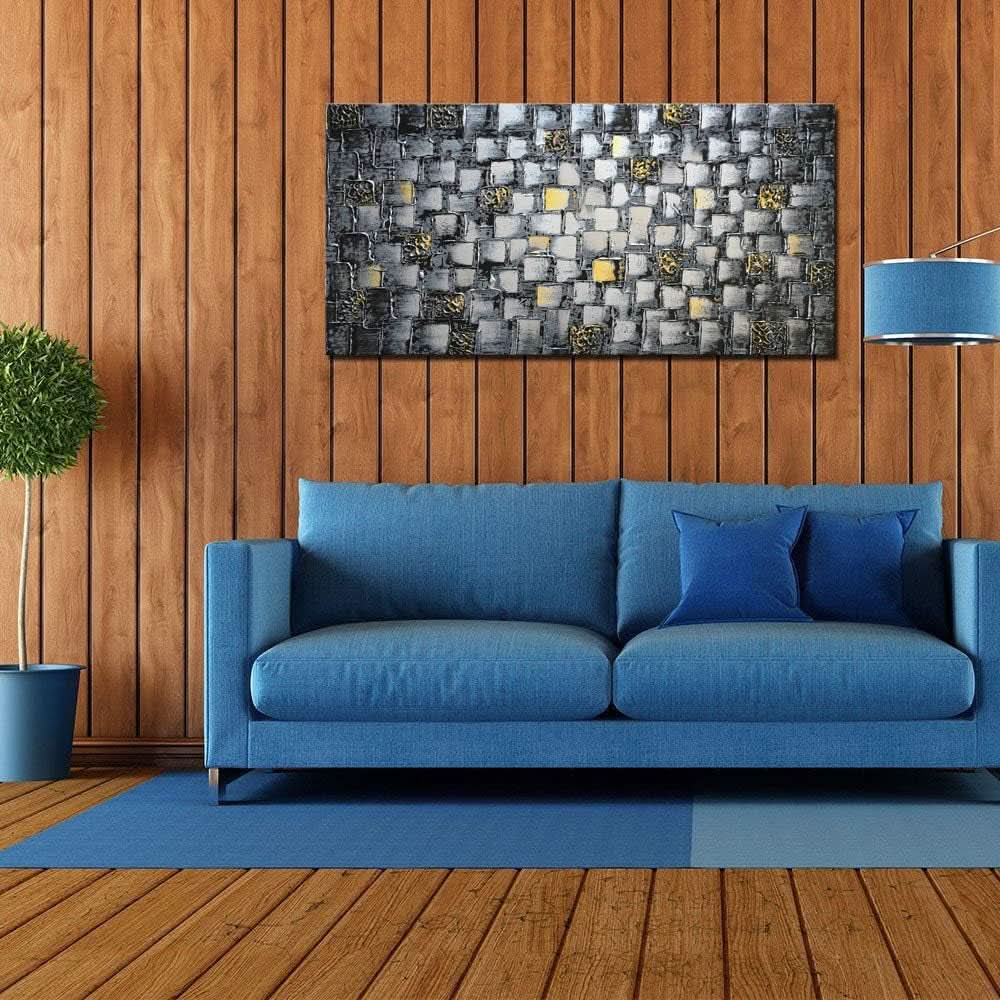 Abstract Wall Art 60x30 Hand-Painted Canvas for Living Room – image 6