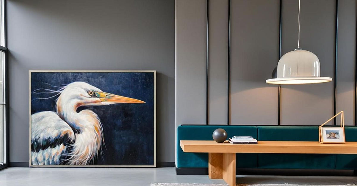 Blue Heron Textured Wall Art Hand-Painted Framed Canvas – image 8