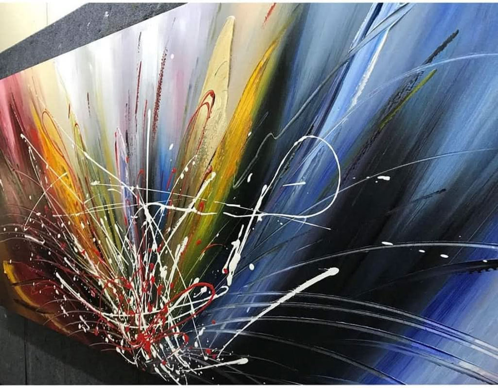 Abstract Wall Art 24x48 Hand-Painted Canvas for Living Room – image 3