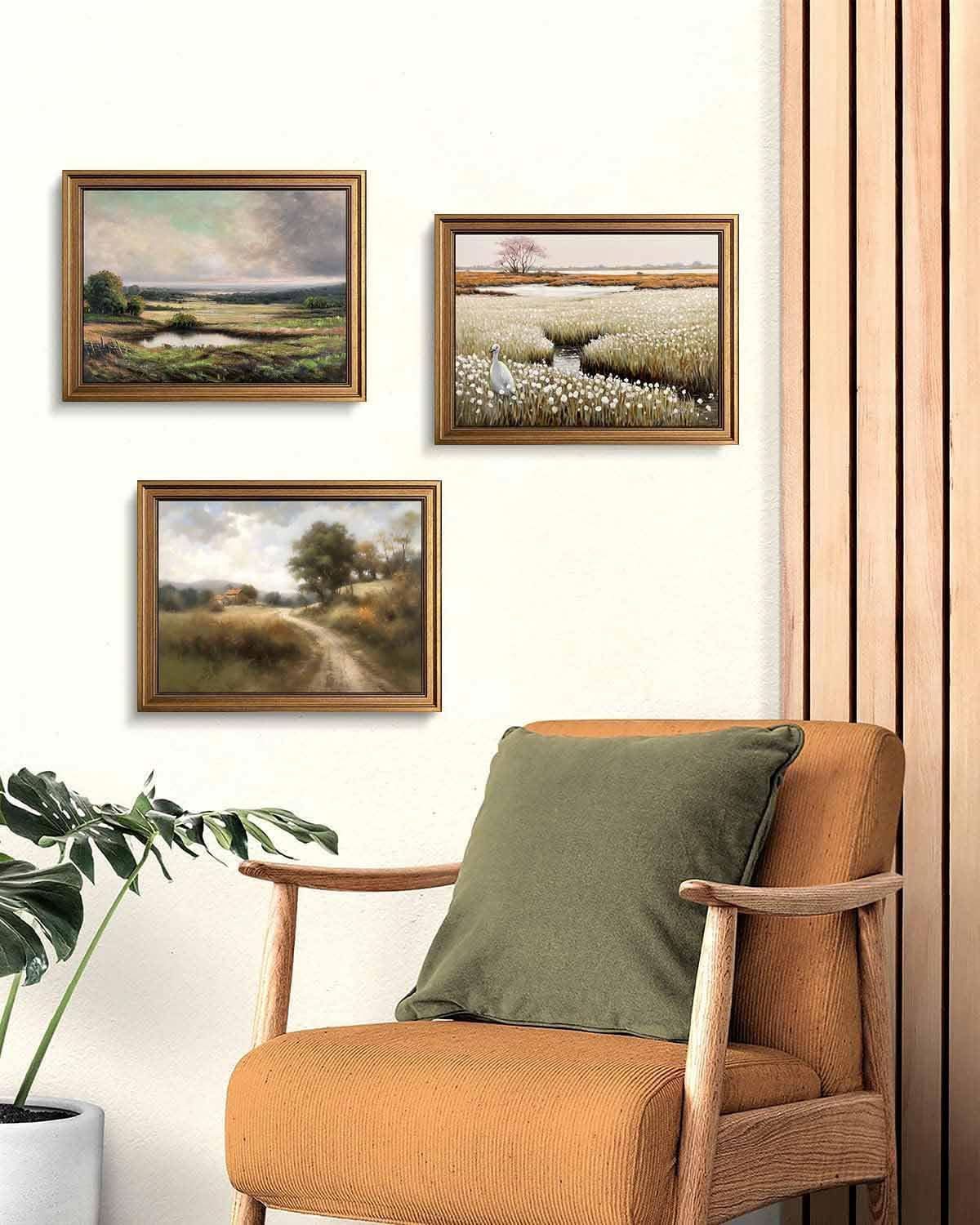 Gilded Antique Landscape Wall Art 8x10 Framed for Living Room – image 4