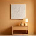Textured Canvas Wall Art 20x20 Hand-Painted White for Living Room – main view
