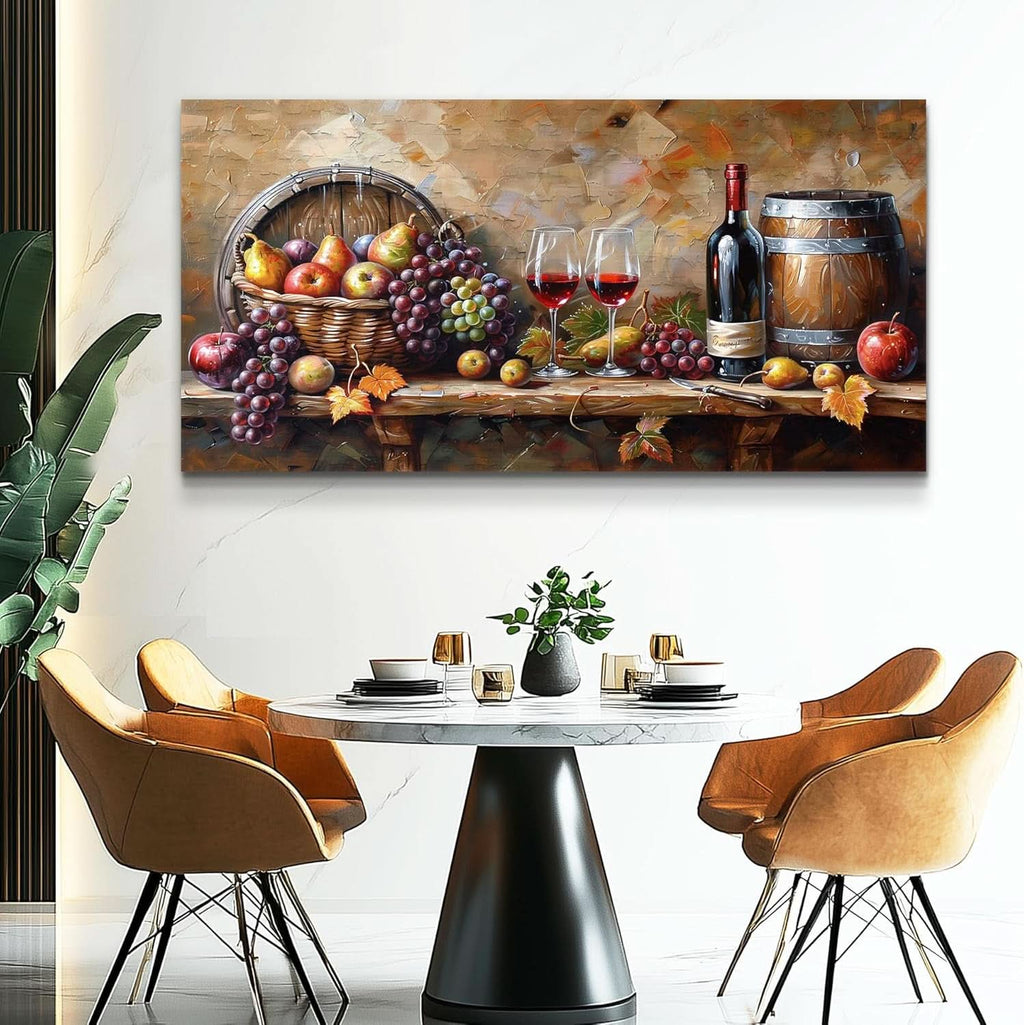 Wine Glass Crimson Canvas Wall Art 20x40 Red for Office – image 2