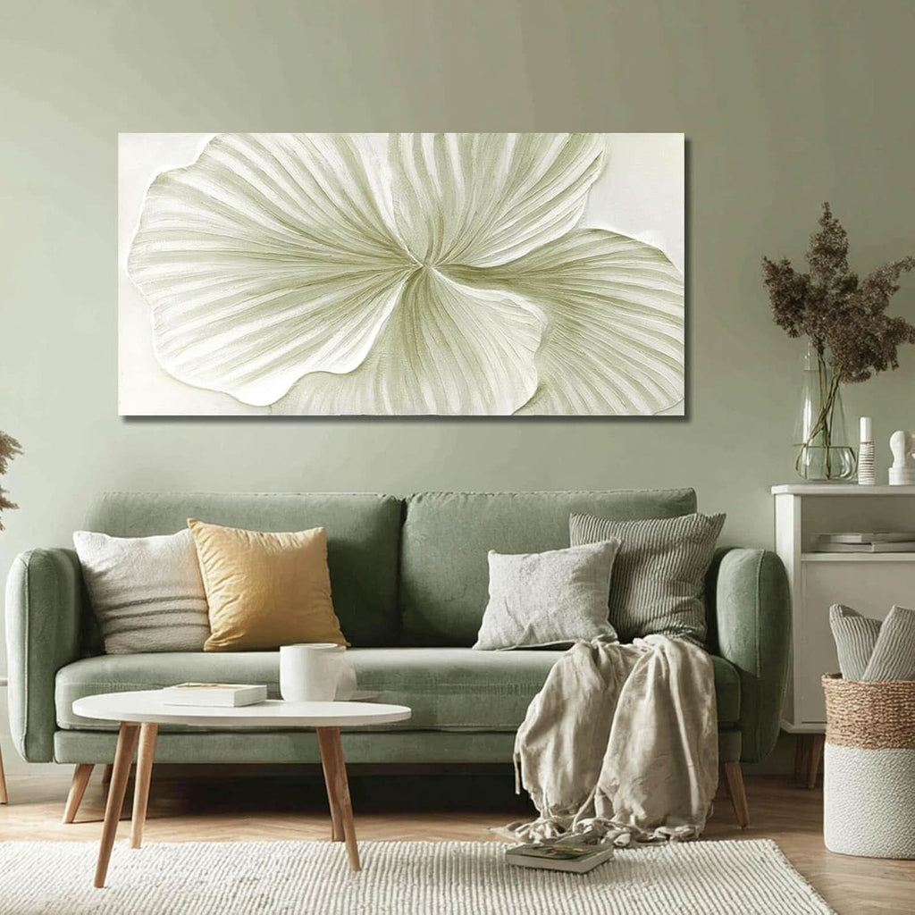 Ginkgo Leaf Botanical Wall Art 24x48 Hand-Painted Green Canvas – image 4