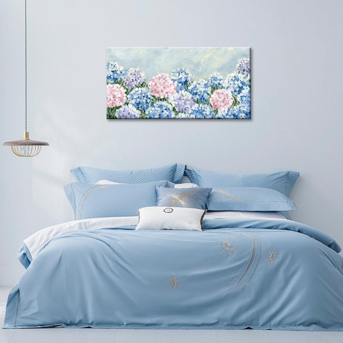 Hydrangea Floral Wall Art 20x40 Blue Pink Canvas for Living Room – image 5