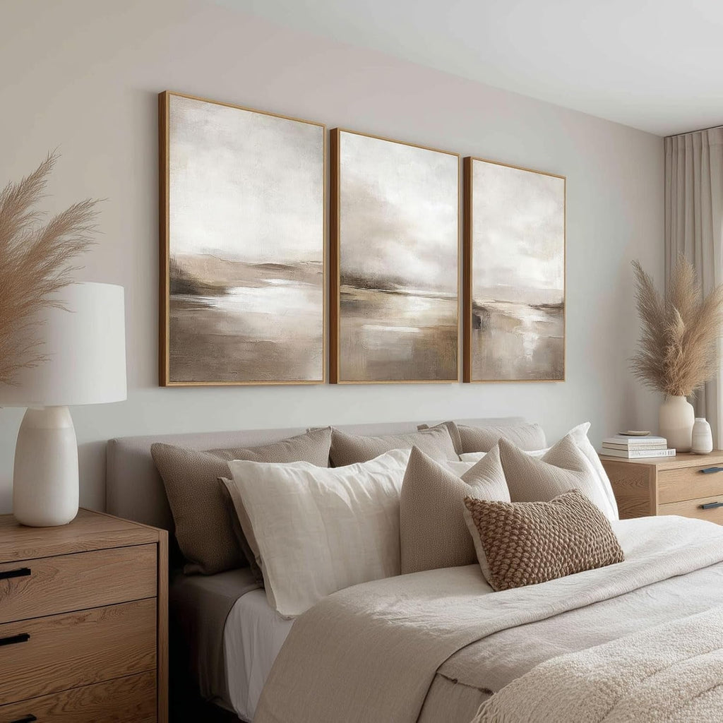 Abstract Landscape Wall Art 24x36 Neutral Canvas for Bedroom – image 6