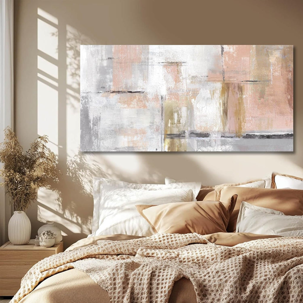 Abstract Wall Art 20x40 Powder Pink Canvas for Living Room – image 3
