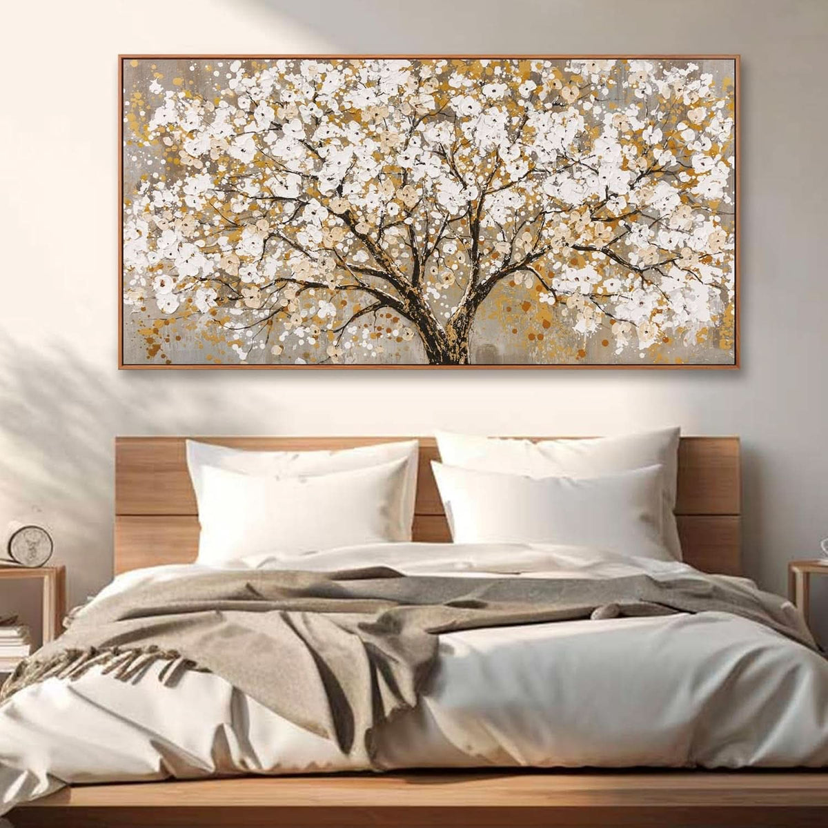 Tree of Life Landscape Wall Art 24x48 Hand-Painted Gold Canvas – image 2