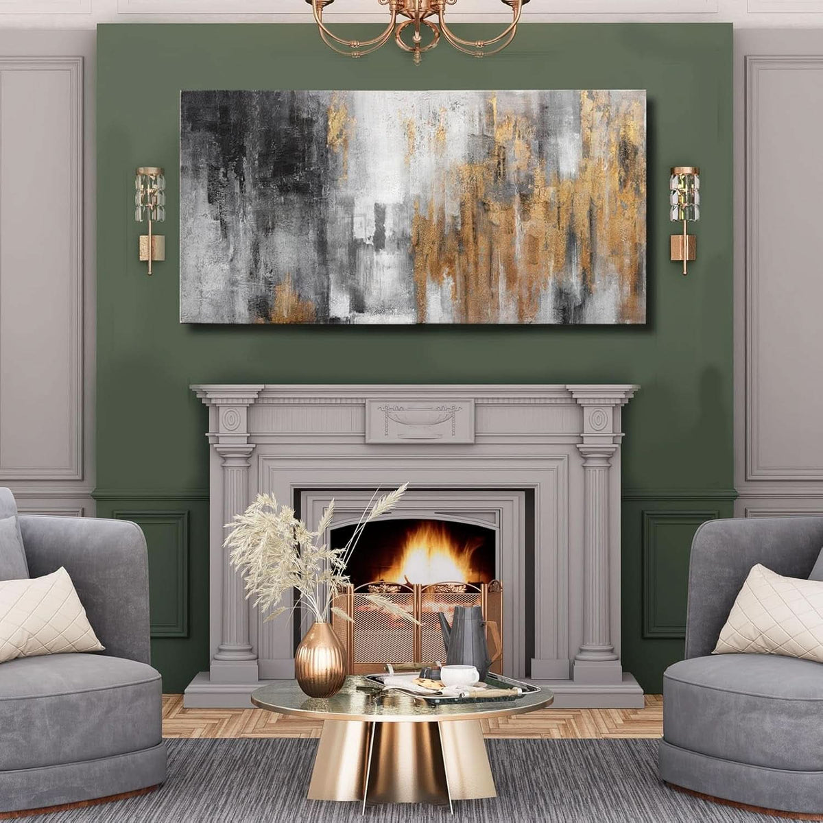 Midnight Onyx Textured Abstract Wall Art 30x60 Canvas – image 7