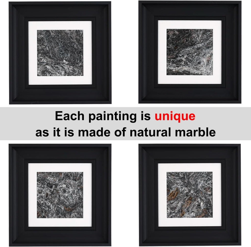 Marble Natural Abstract Wall Art 14x14 Framed for Living Room – image 4