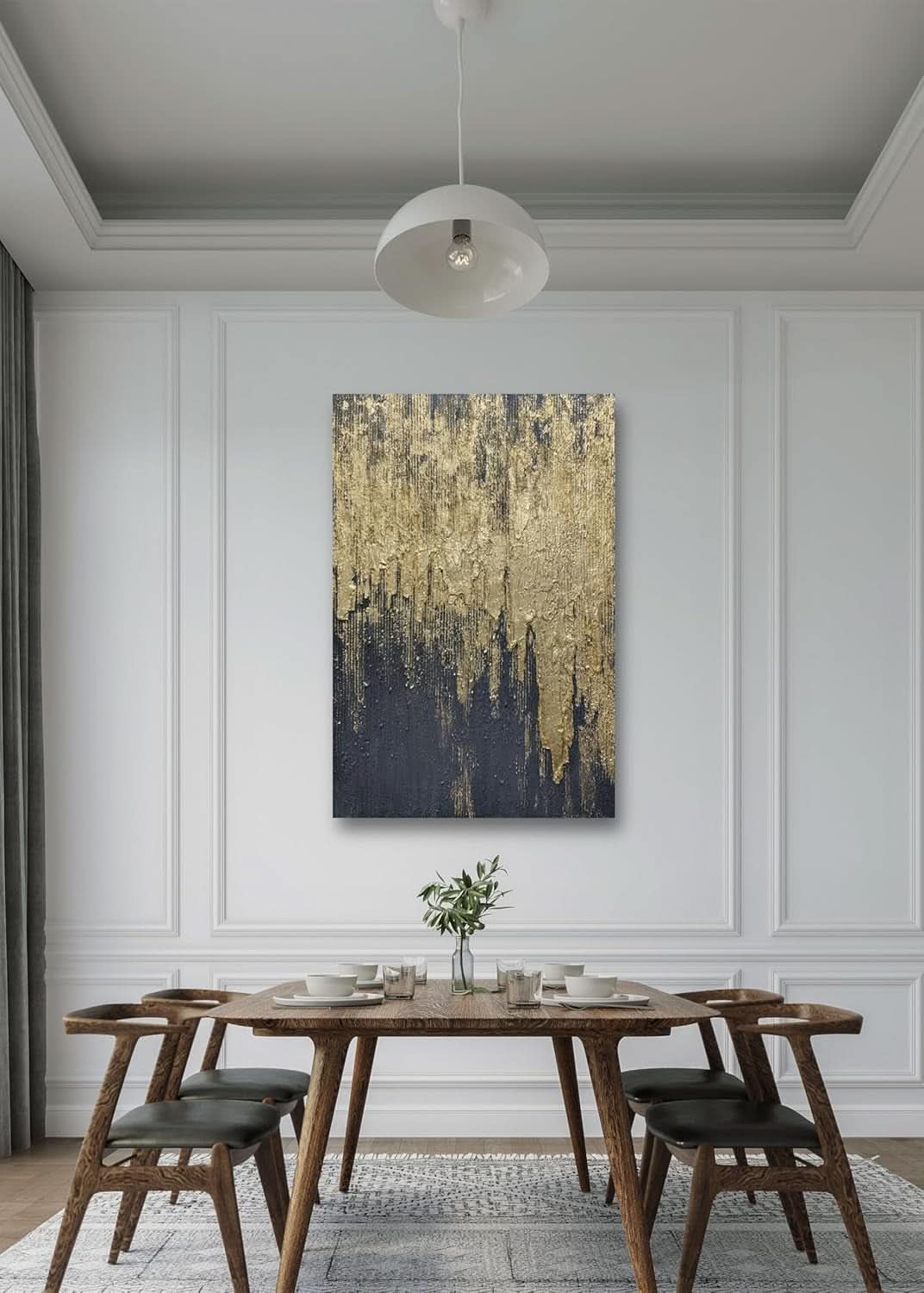 Charcoal Textured Canvas Wall Art 30x45 Hand-Painted Grey – image 5