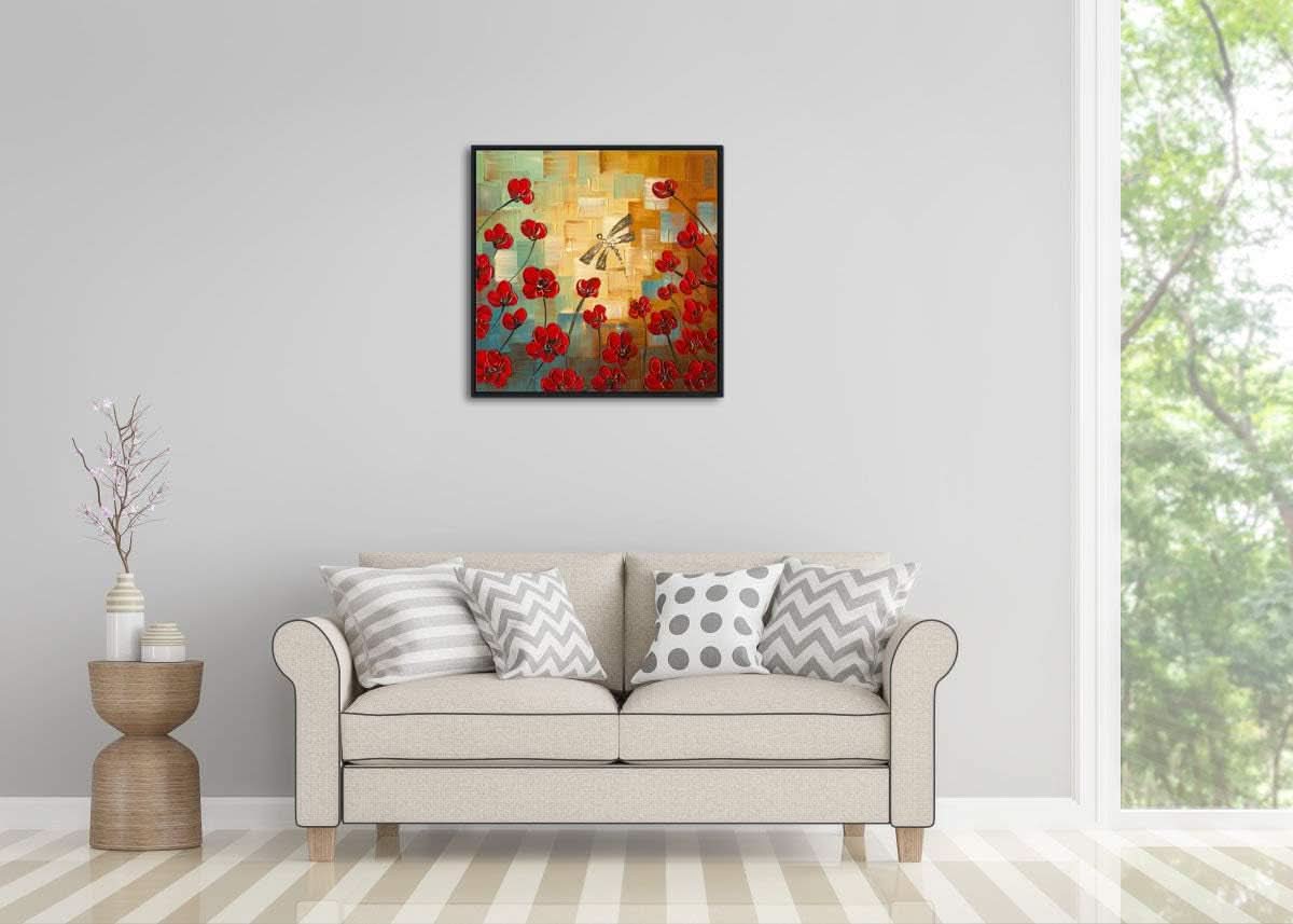 Dragonfly Impressionist Wall Art Hand-Painted Framed Canvas – image 2