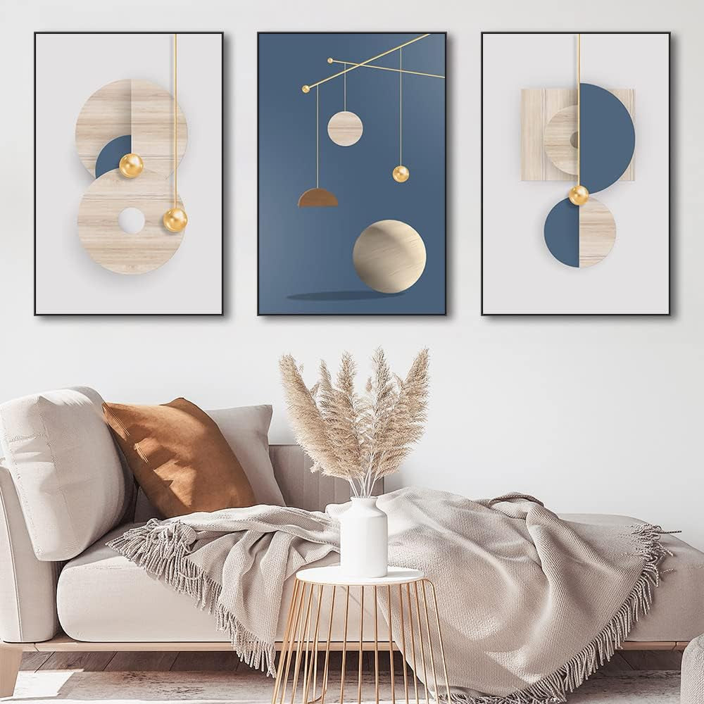 Modern Wall Art Set of 3 Hand-Painted Multicolor Canvas, 16x24 in – image 4