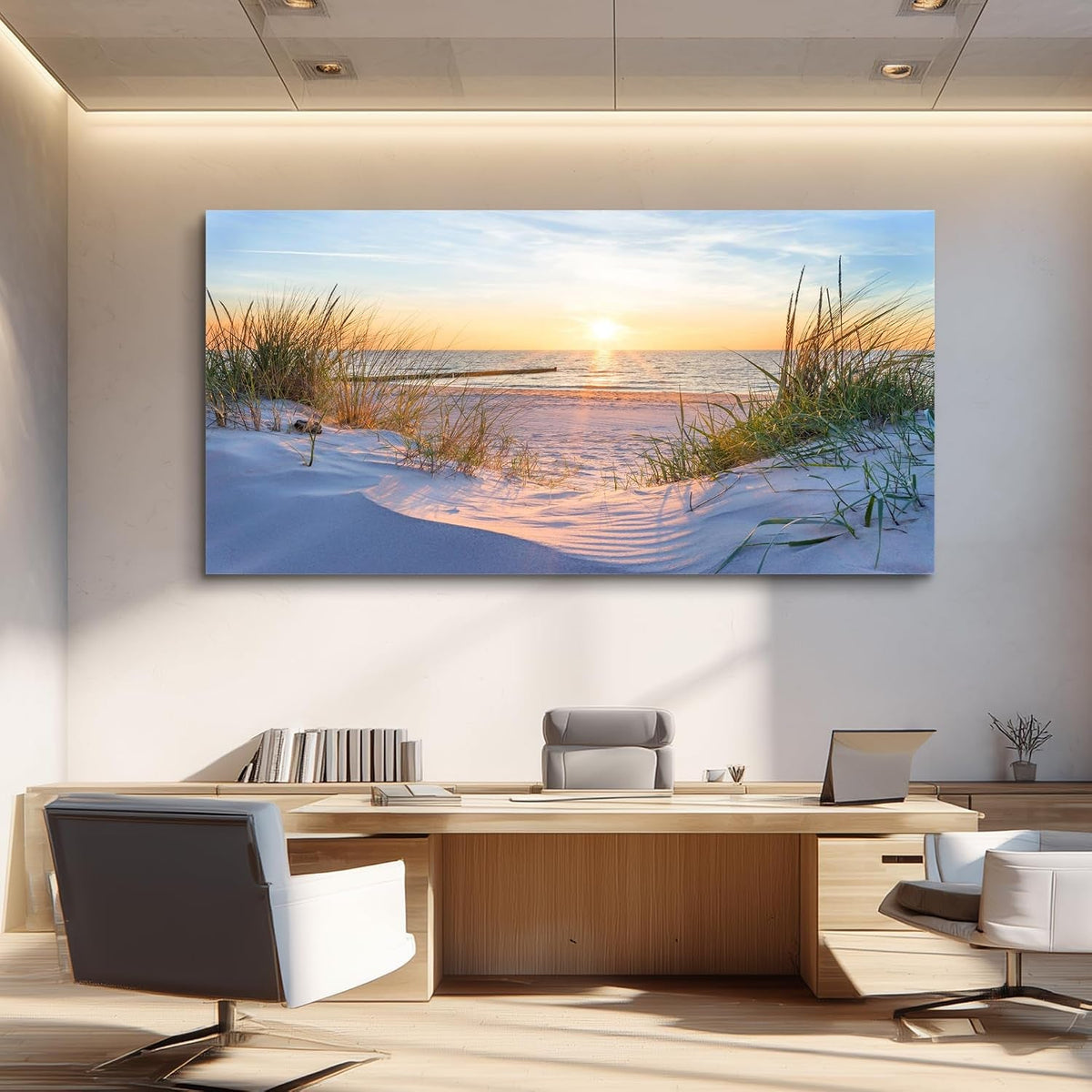 Seascape Ocean Coastal Wall Art Hand-Painted Deep Blue Canvas – image 4