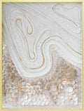 Capiz Shell Abstract Coastal Wall Art 23.6x31.5 Hand-Painted Framed – main view