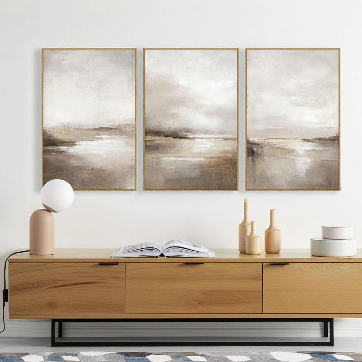 Abstract Landscape Wall Art 24x36 Neutral Canvas for Bedroom – image 7