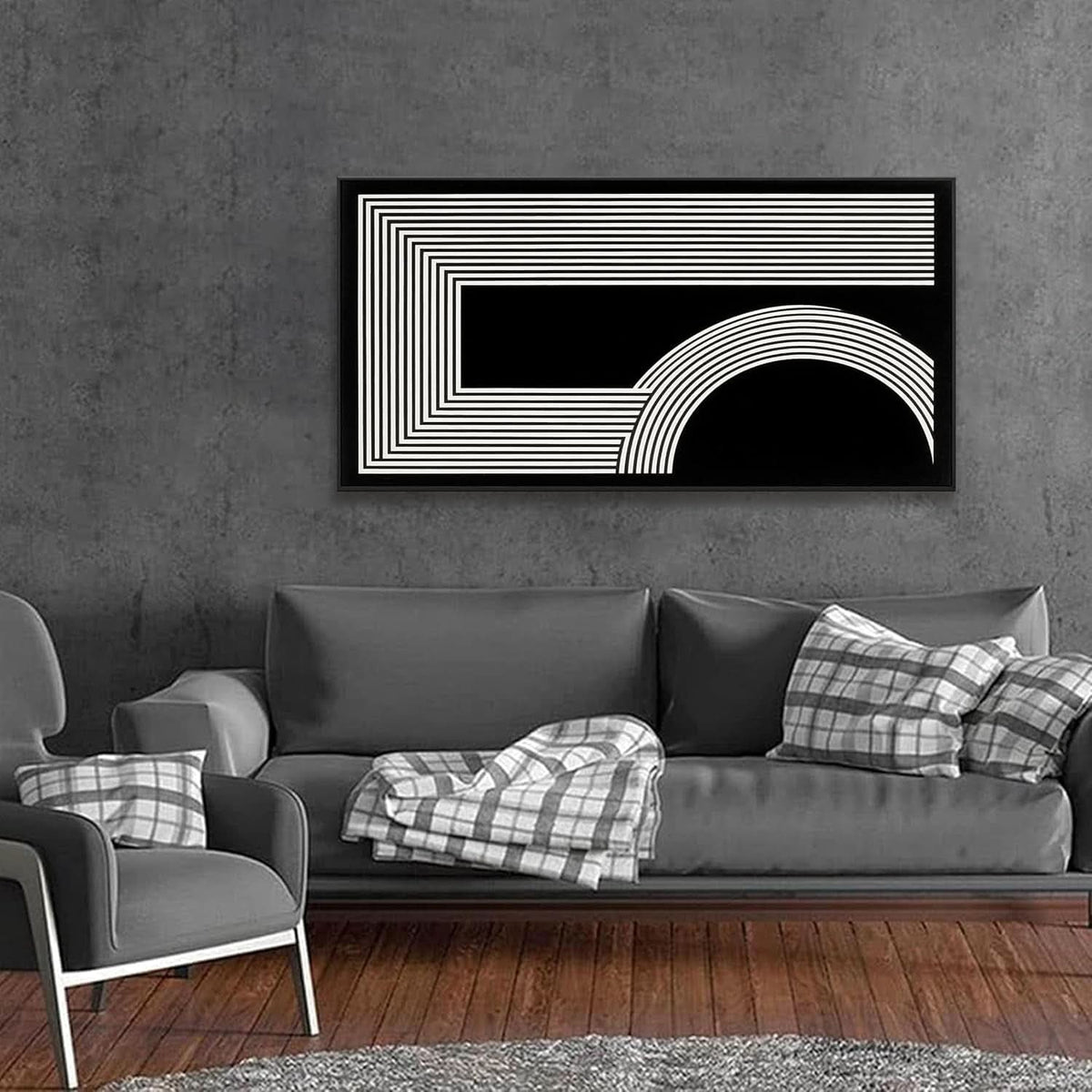 Black and White Wall Art 24x48 Canvas for Living Room – image 5