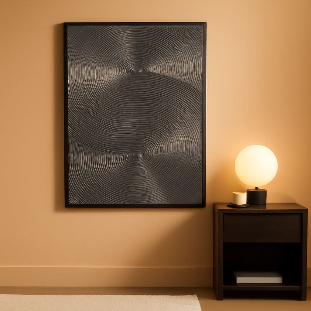 Multidimensional 3D Wall Art 28x40 Hand-Painted Silver Gray – main view