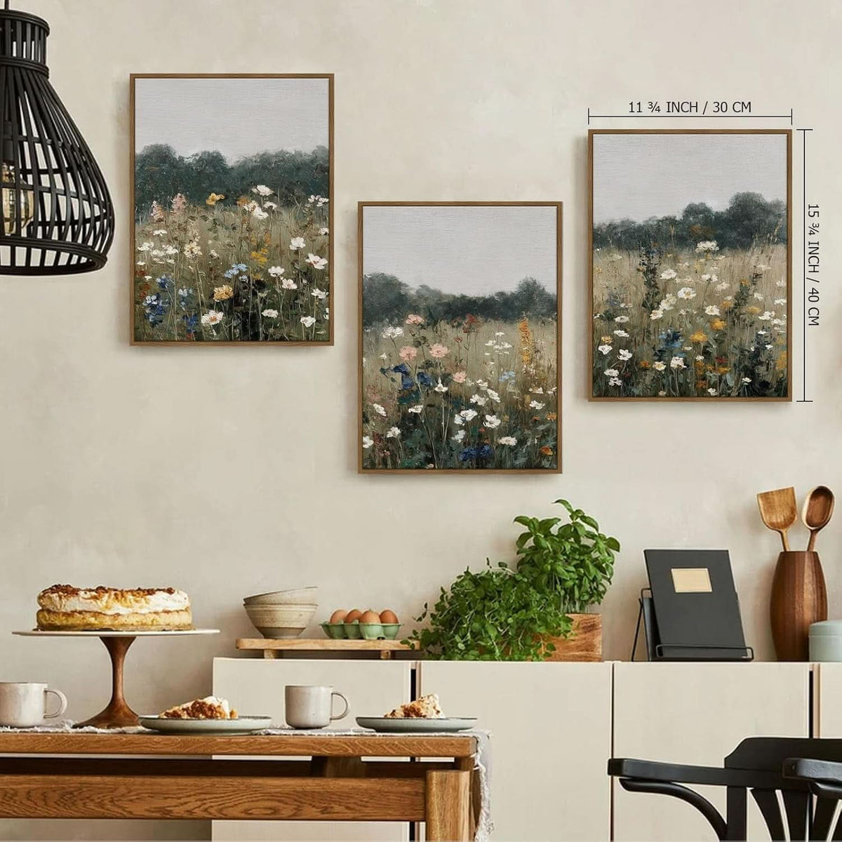 Meadow Timeless Landscape Wall Art Set of 3 Canvas, 12x16 in – image 5
