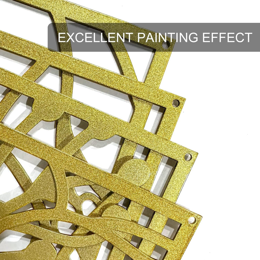 Sculptural Textured Abstract Wall Art 17x11.8 Gold – image 5