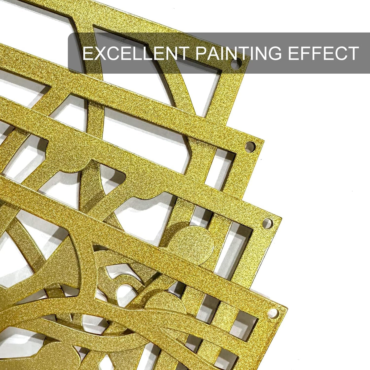 Sculptural Textured Abstract Wall Art 17x11.8 Gold – image 5