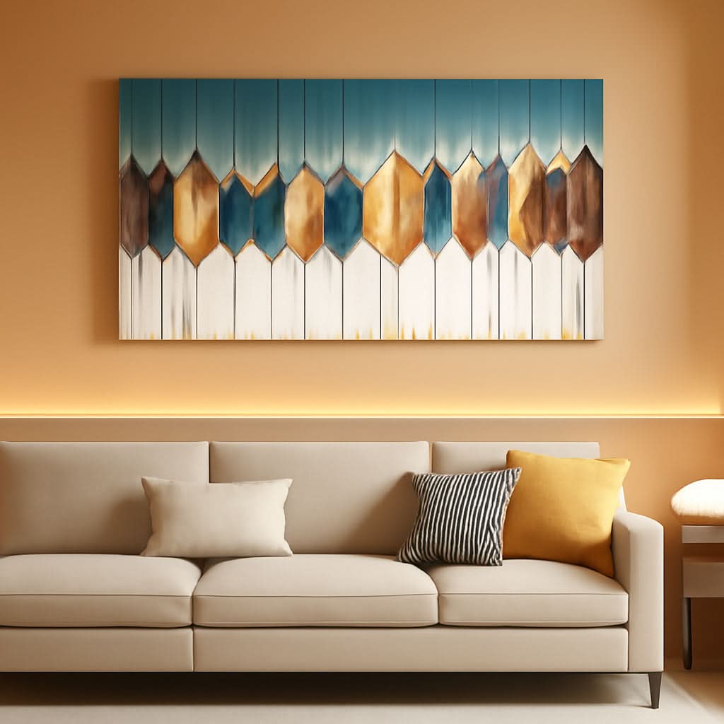 Leaves Abstract Botanical Wall Art 20x40 Colorful Canvas – main view