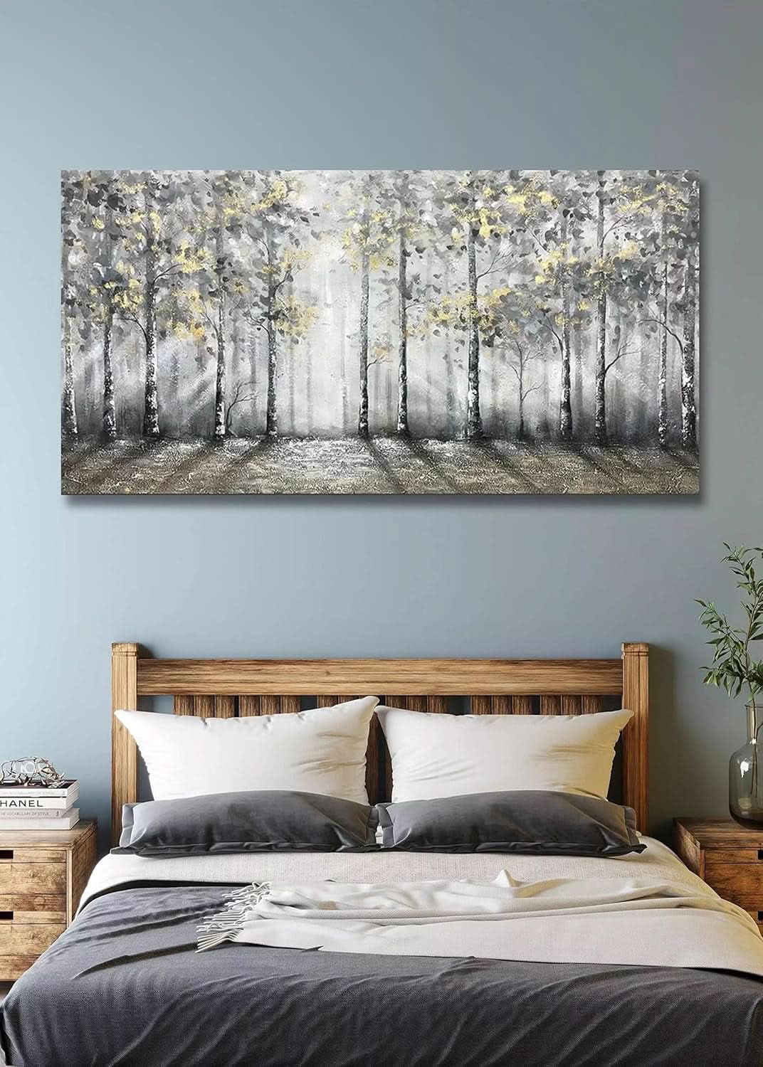 Impressionist Abstract Wall Art 30x60 Hand-Painted Gray Canvas – image 5