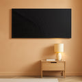 Jet Modern Wall Art 29x58 Hand-Painted Black Canvas – main view