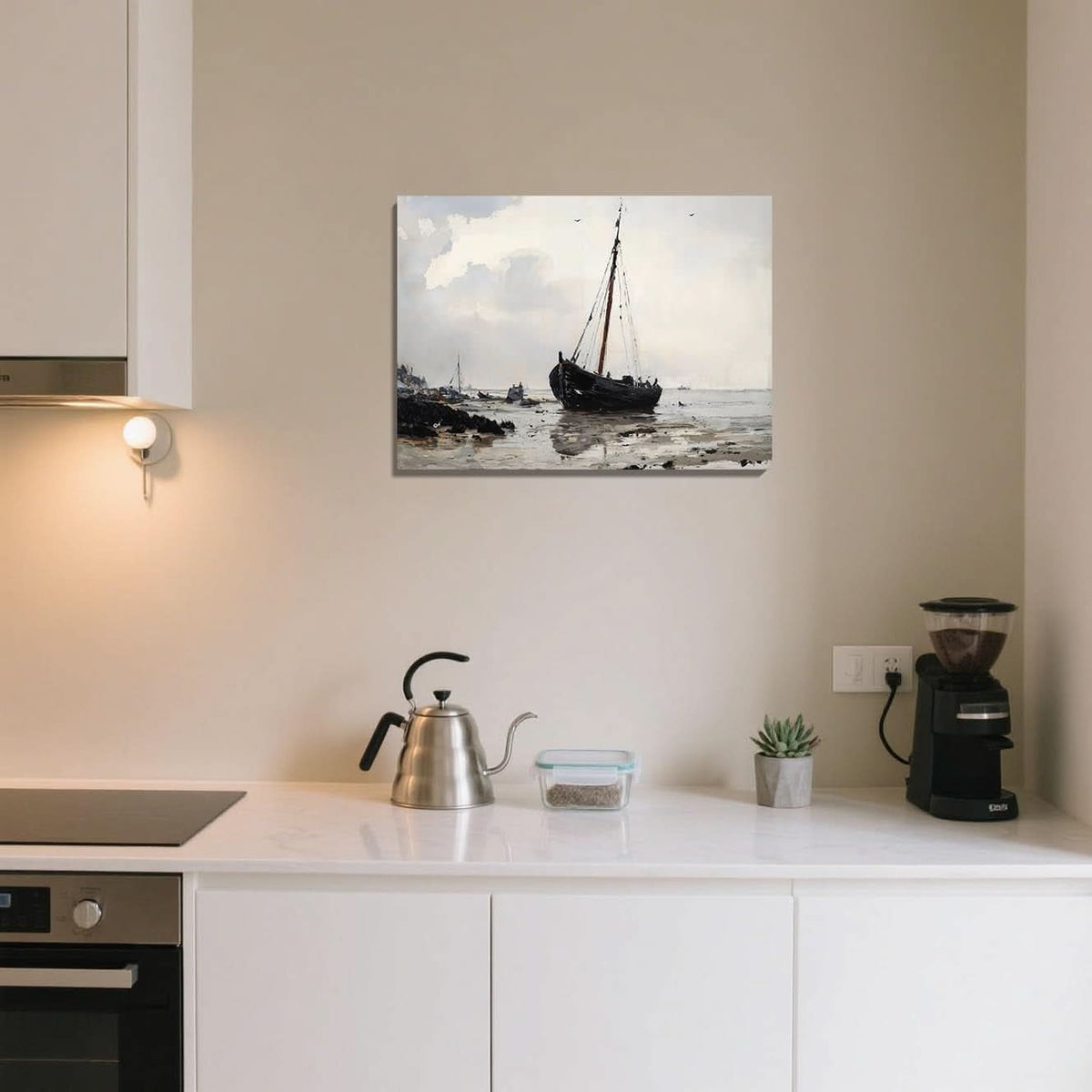 Abstract Coastal Wall Art 32x48 Canvas for Living Room – image 3