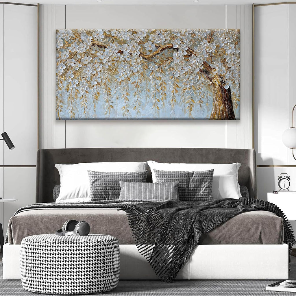 Textured Canvas Wall Art 29x58 Ivory for Living Room – image 6